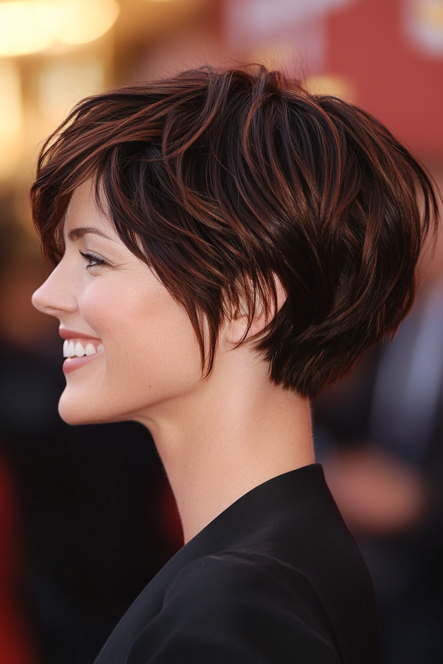 6. Textured Dark Auburn Pixie (Short Pixie Haircuts For Women) - Short Pixie Haircuts For Women