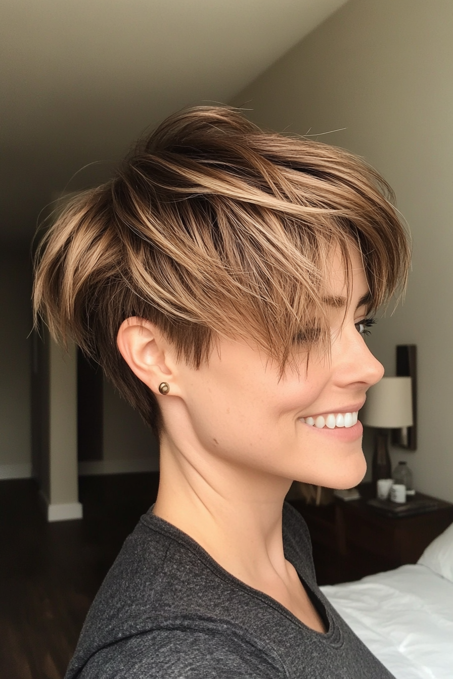 16. Wispy Medium Brown Pixie (Short Pixie Haircuts For Women) - Short Pixie Haircuts For Women