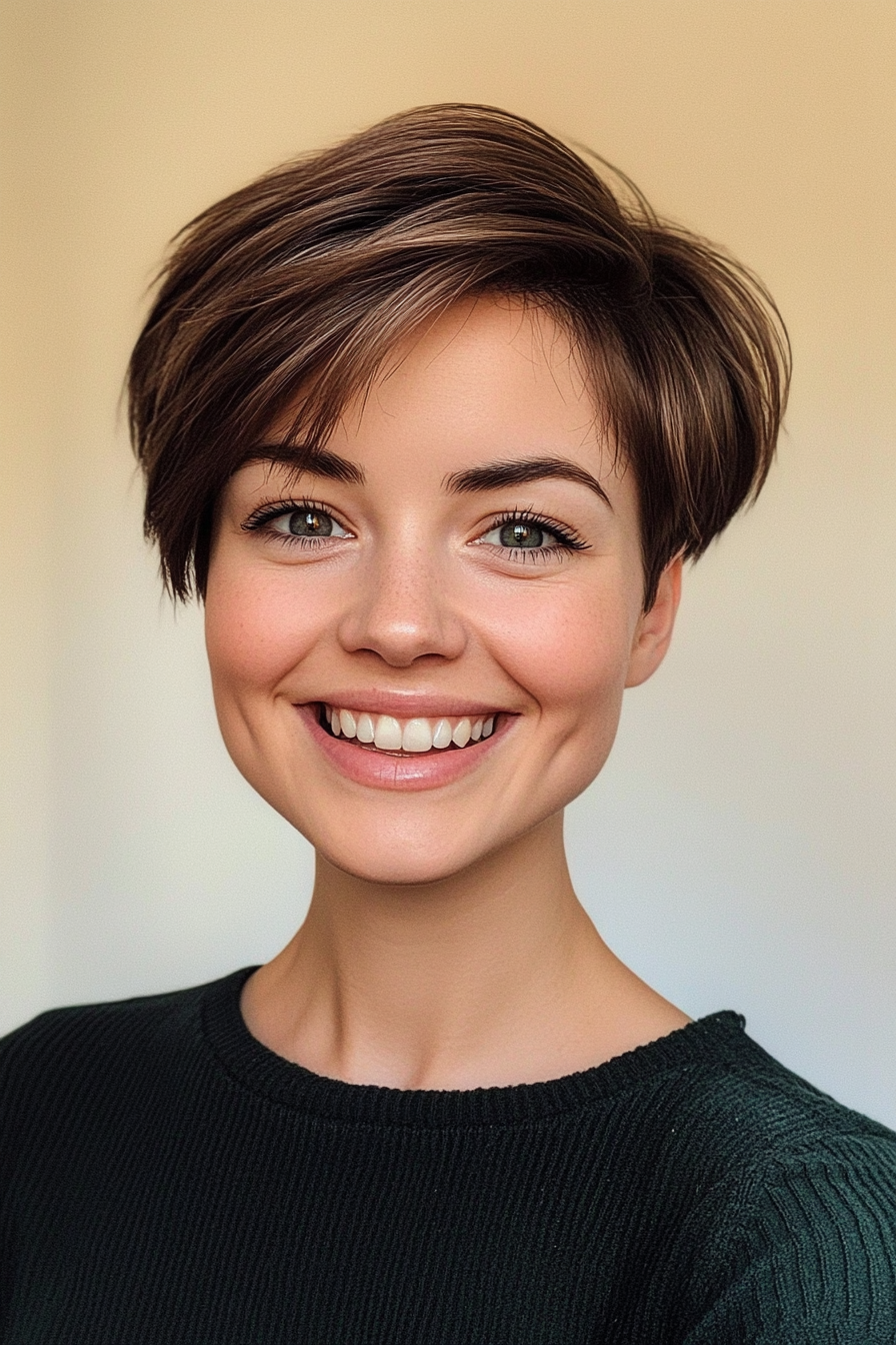 17. Pixie Bob in Dark Ash Brown (Short Pixie Haircuts For Women) - Short Pixie Haircuts For Women