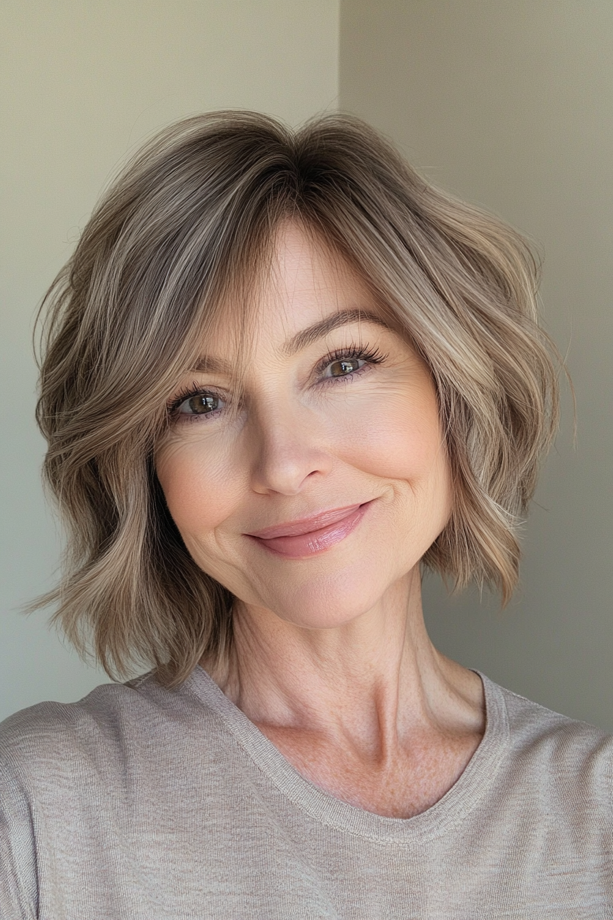 21. Tousled Shag in Light Brown (Short Hairstyles For Older Women With Fine Hair) - Short Hairstyles For Older Women With Fine Hair