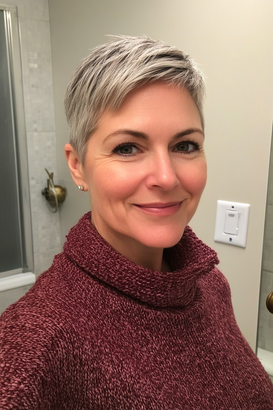 23. Short Cropped Cut in Warm Mahogany (Short Hairstyles For Older Women With Fine Hair) - Short Hairstyles For Older Women With Fine Hair