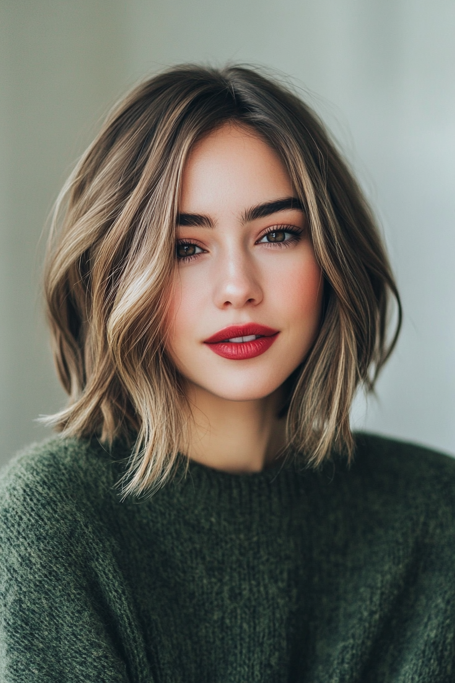 19. Chestnut Balayage Stacked Bob (Inverted Bob Haircuts For Fine Hair) - Inverted Bob Haircuts For Fine Hair