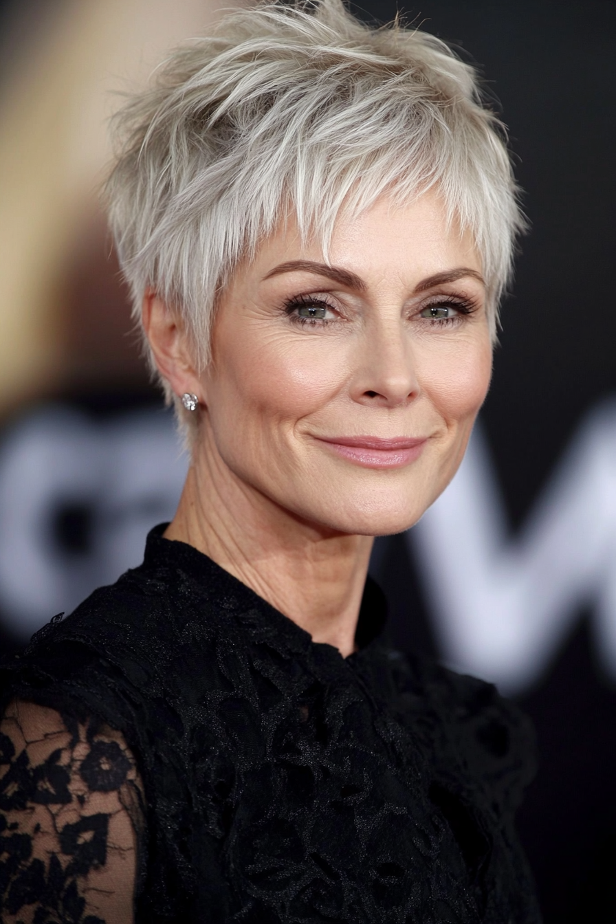 9. Icy Blonde Textured Crop (Short Hairstyles For Women Over 50) - Short Hairstyles For Women Over 50
