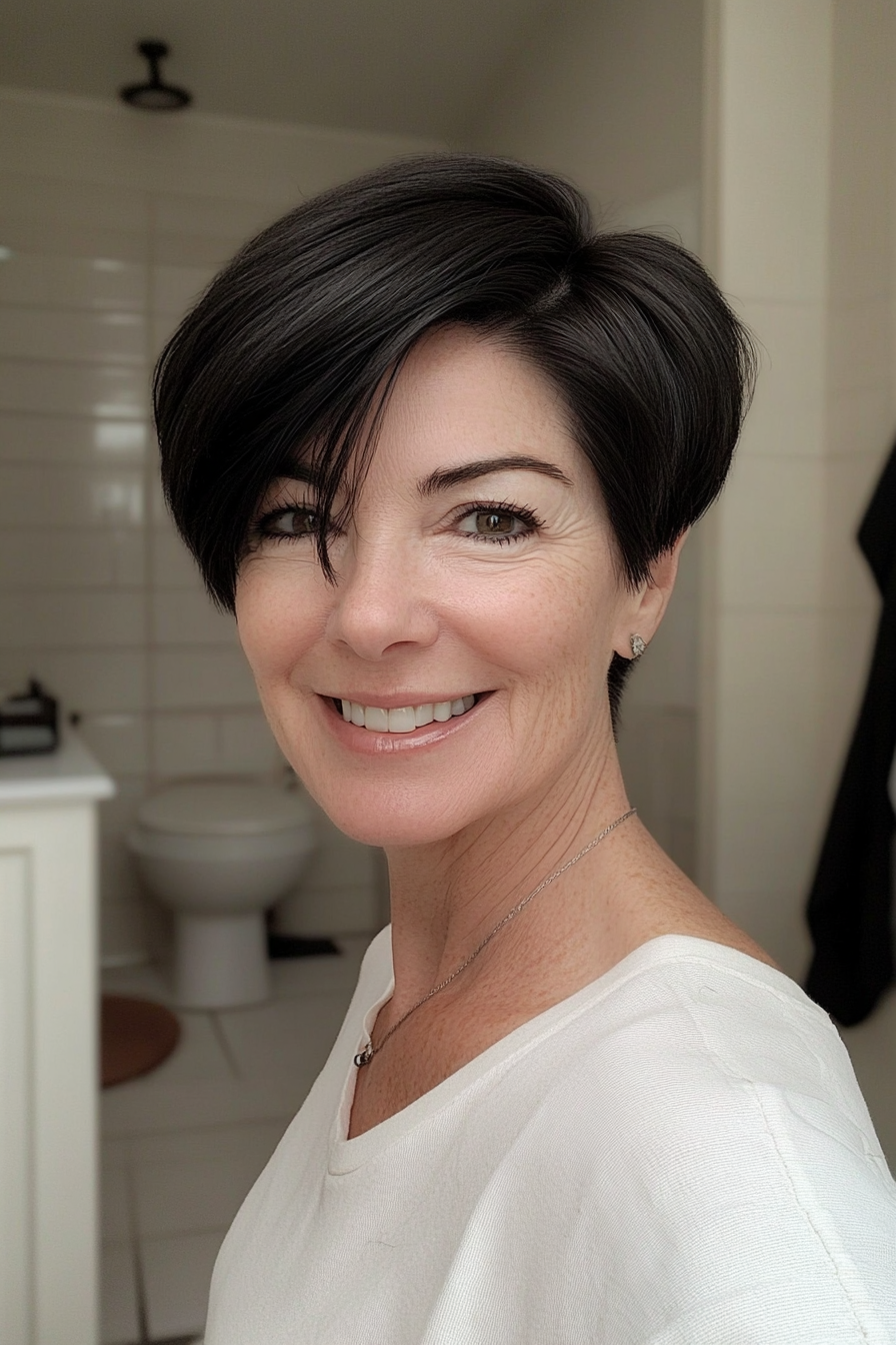 26. Short Natural Black Tapered Crop (Short Hairstyles For Women Over 50) - Short Hairstyles For Women Over 50
