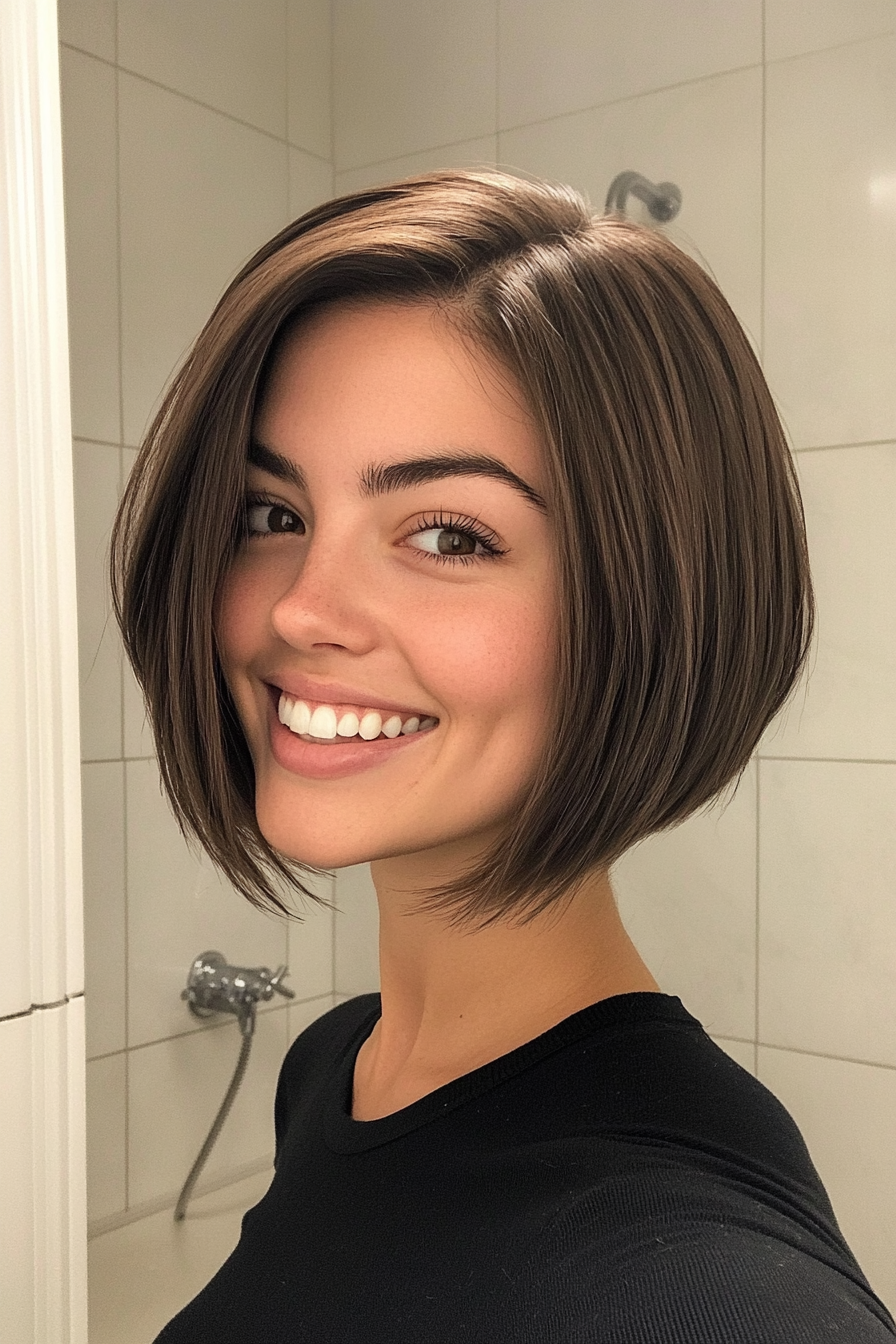 2. Classic Bob in Deep Espresso (Short Hairstyles For Thin Hair) - Short Hairstyles For Thin Hair