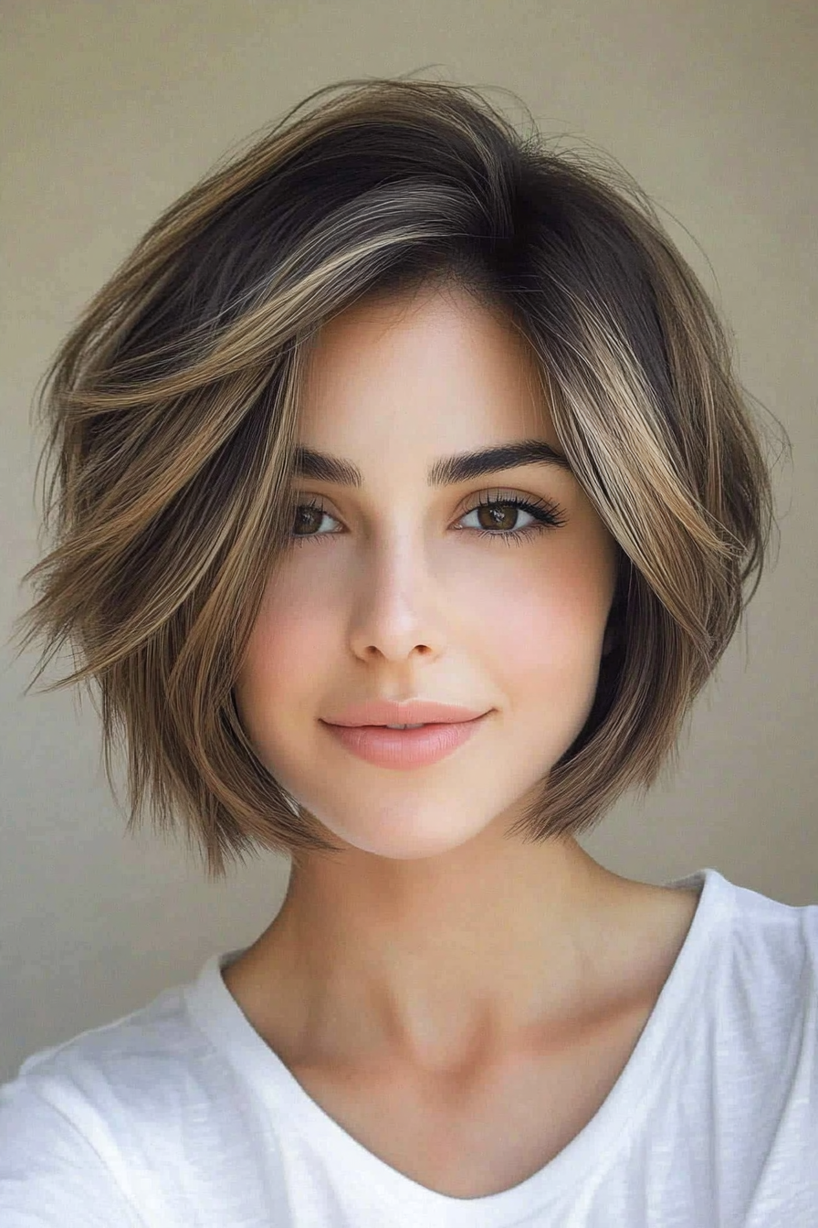 16. Layered Lob in Cool Dark Blonde (Short Hairstyles For Thin Hair) - Short Hairstyles For Thin Hair