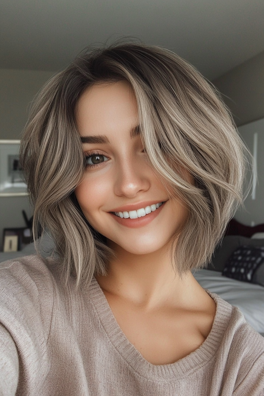 25. Tousled Bob in Dark Ash Blonde (Short Hairstyles For Thin Hair) - Short Hairstyles For Thin Hair
