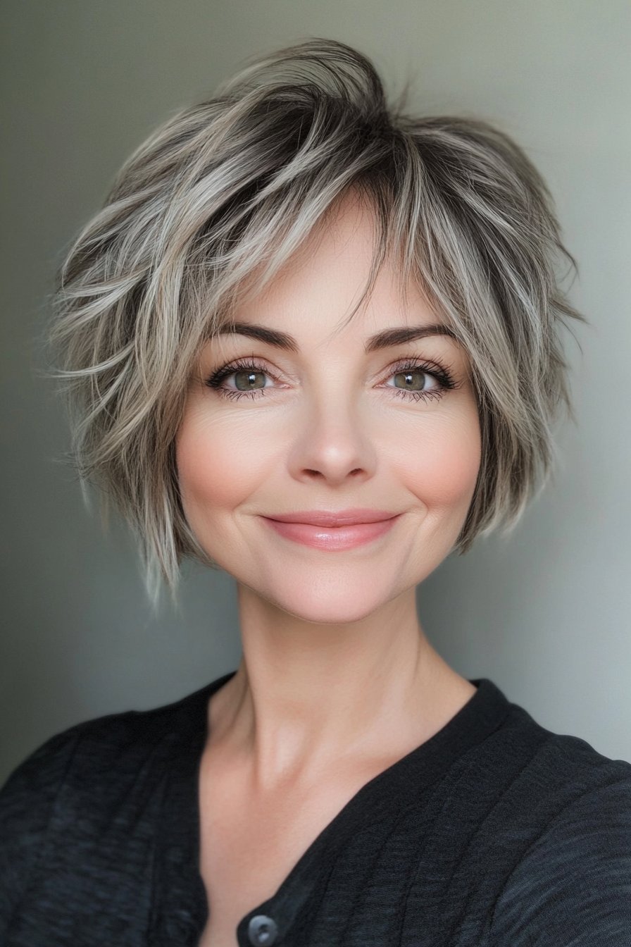 19. Shaggy Pixie with Light Bangs in Dark Ash Blonde (Hairstyles For Women Over 40 With Fine Hair) - Hairstyles For Women Over 40 With Fine Hair
