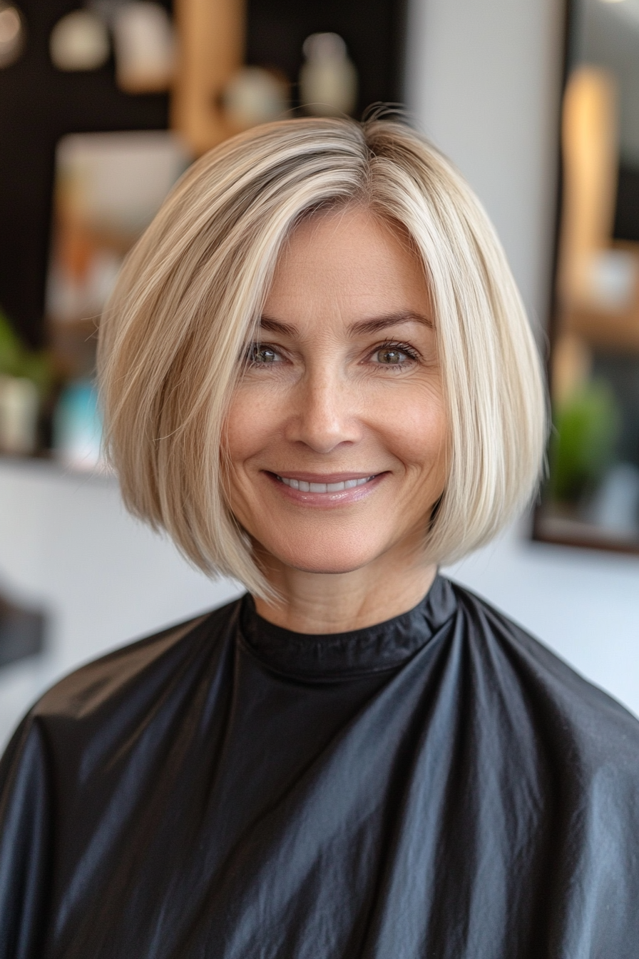 6. Graduated Bob in Sandy Blonde (Bob Haircuts For Older Women) - Bob Haircuts For Older Women