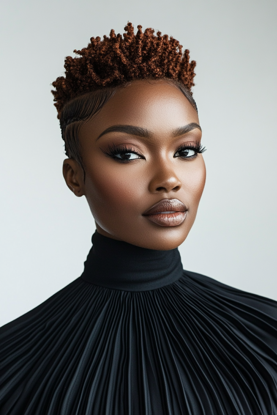 16. Short Twists with Copper Accents (Short Hairstyles For Black Women) - Short Hairstyles For Black Women