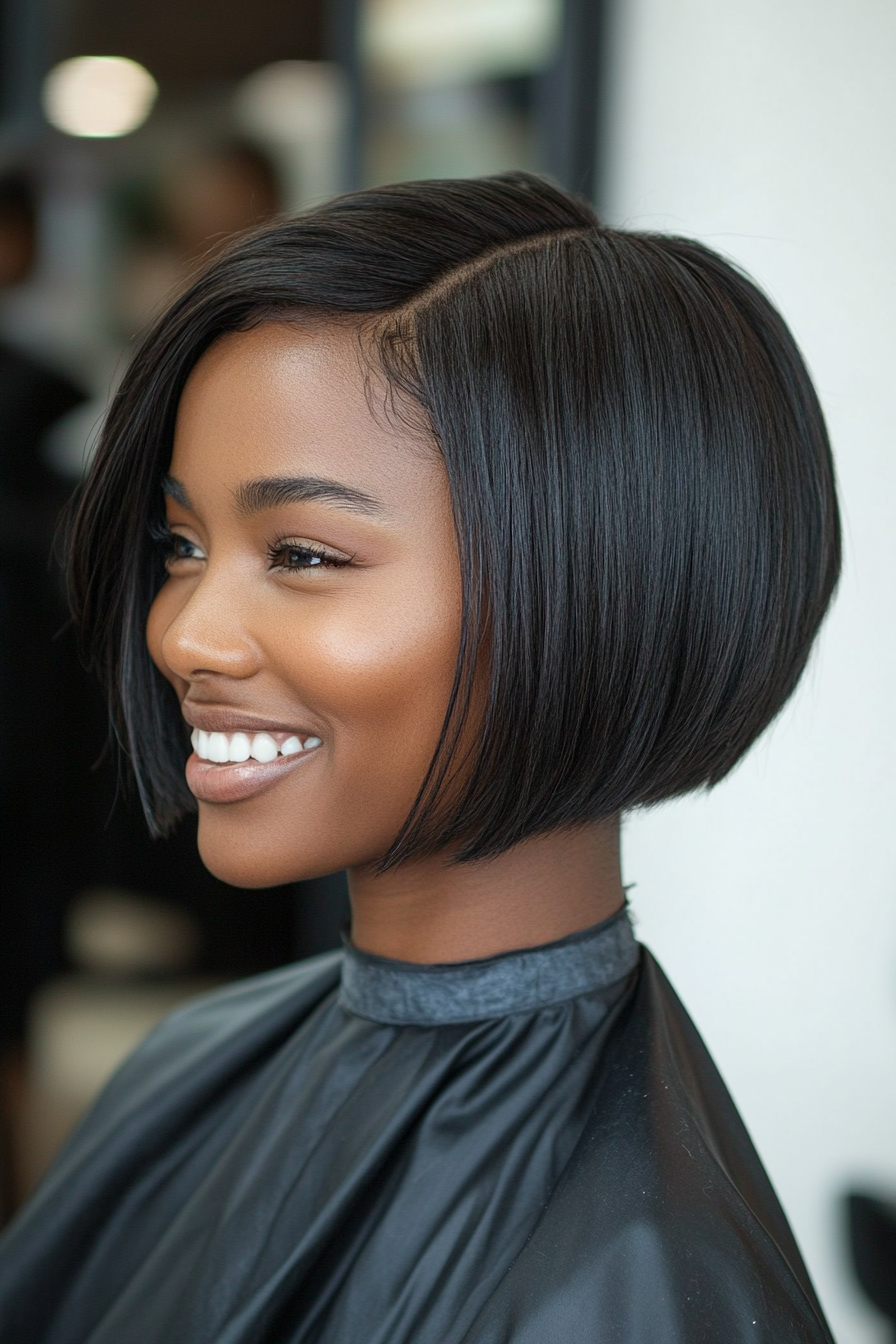22. Rounded Bob in Cool Espresso (Short Hairstyles For Black Women) - Short Hairstyles For Black Women