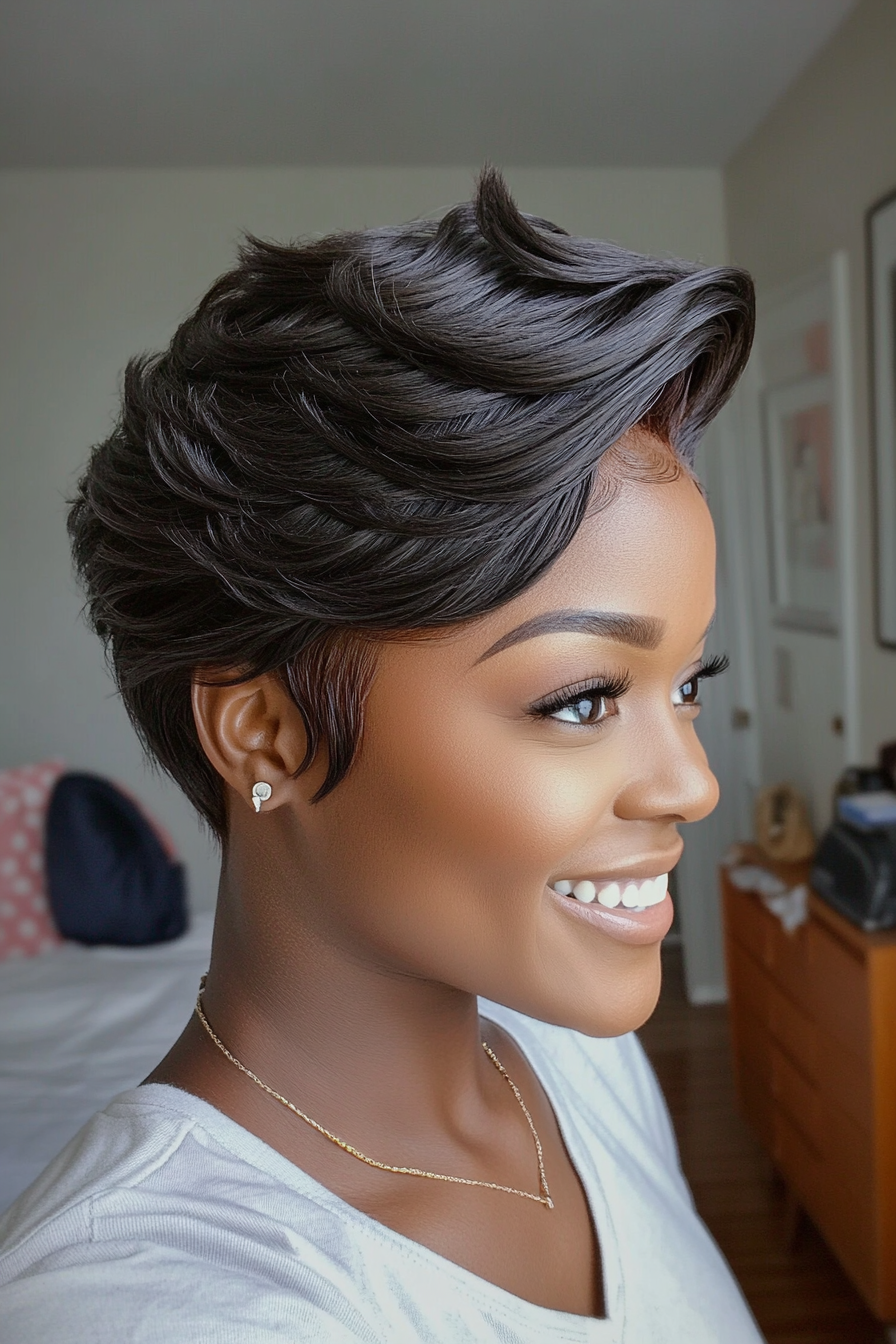 27. Crown Taper in Rich Ebony (Short Hairstyles For Black Women) - Short Hairstyles For Black Women