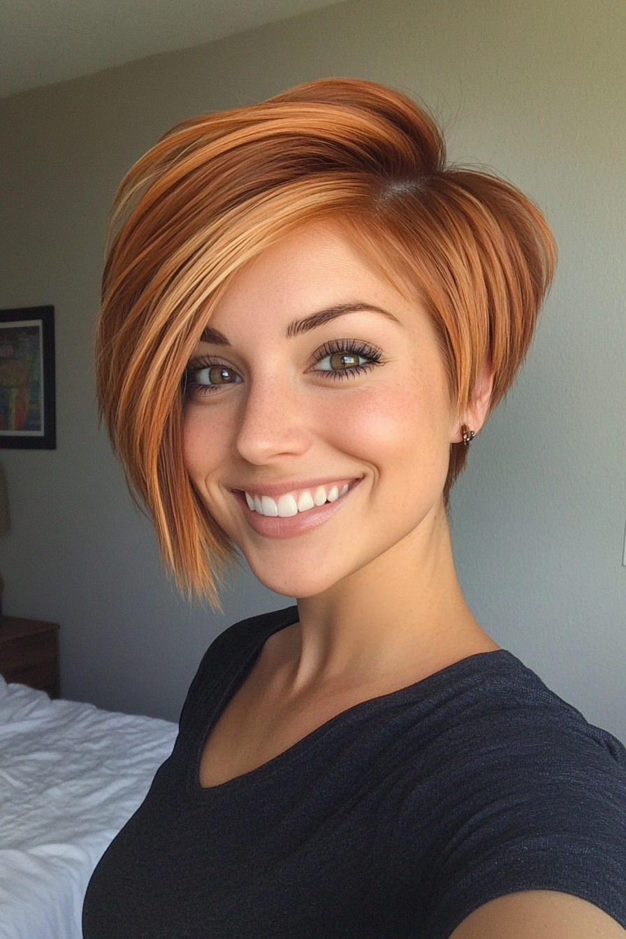 2. Asymmetrical Caramel Crop (Funky Short Haircuts) - Funky Short Haircuts