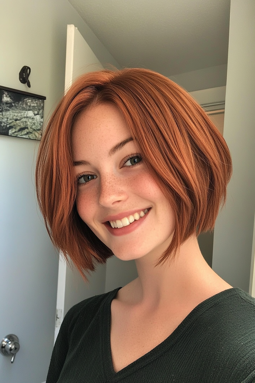 4. Layered Auburn Bob (Funky Short Haircuts) - Funky Short Haircuts