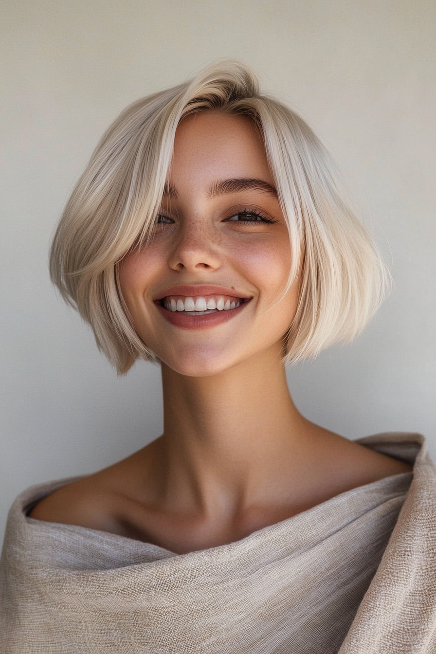 5. Sand Blonde Micro Bob (Funky Short Haircuts) - Funky Short Haircuts