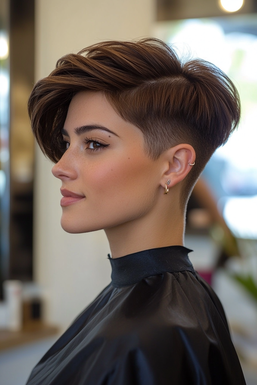 8. Bronze Undercut Pixie (Funky Short Haircuts) - Funky Short Haircuts