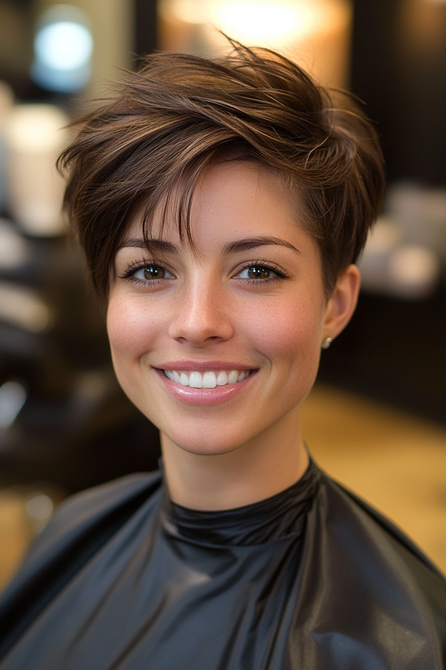 14. Cinnamon Layered Crew Cut (Funky Short Haircuts) - Funky Short Haircuts