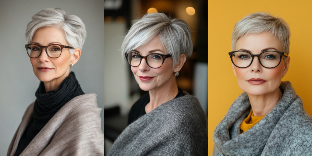 27 Chic Short Hairstyles for Women Over 60 with Glasses For 2025