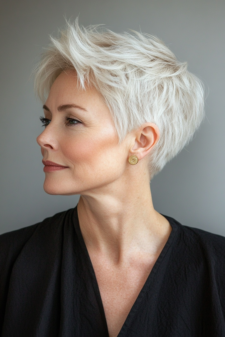 13. Tousled Pixie in Light Ash Blonde (Short Hairstyles For Older Women) - Short Hairstyles For Older Women