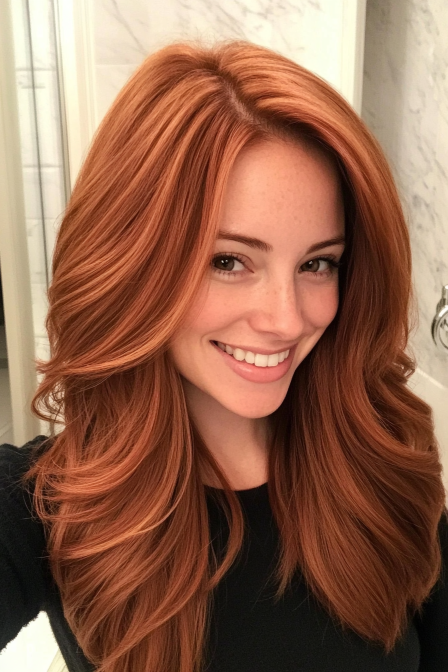 8. Sunlit Cinnamon Textured Layers (Haircuts For Long Hair With Layers) - Haircuts For Long Hair With Layers