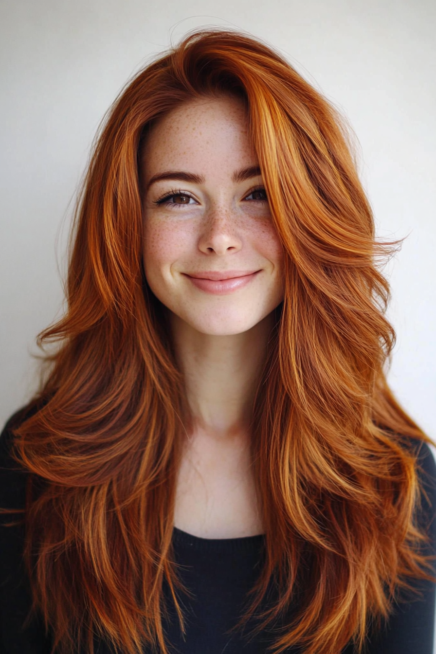 9. Golden Chestnut Layered Shag (Haircuts For Long Hair With Layers) - Haircuts For Long Hair With Layers