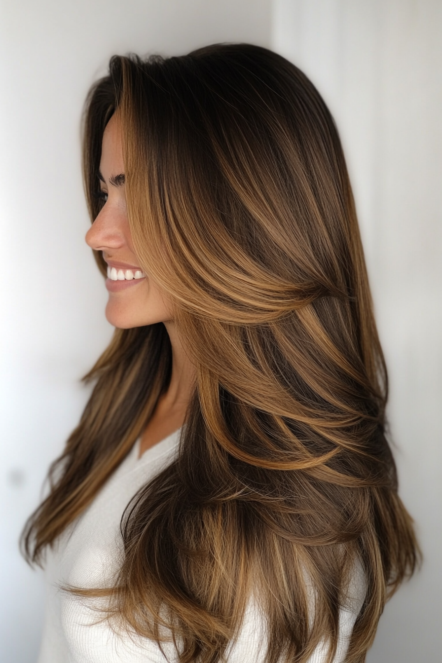 12. Bronzed Mocha Long Layers (Haircuts For Long Hair With Layers) - Haircuts For Long Hair With Layers
