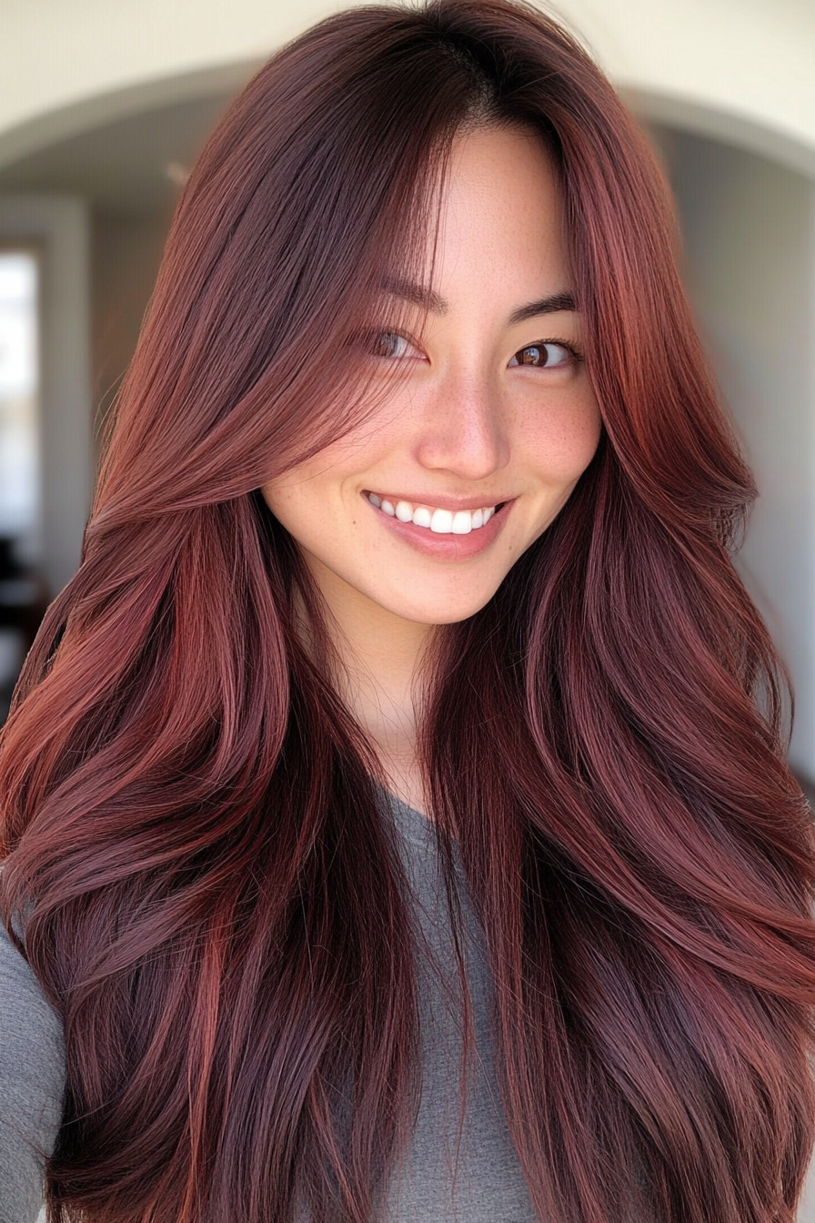 16. Mahogany Layered Locks (Haircuts For Long Hair With Layers) - Haircuts For Long Hair With Layers