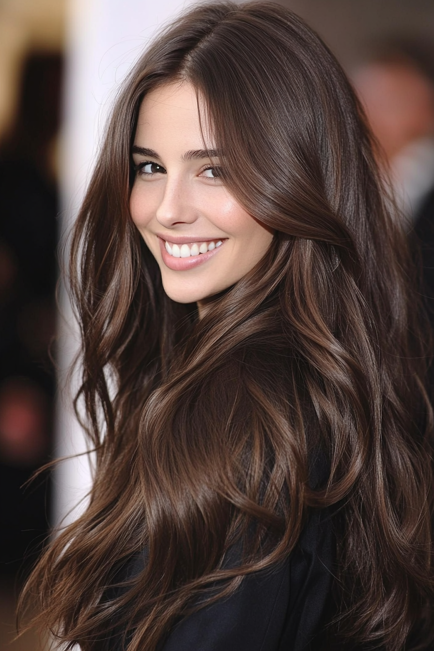 24. Dark Ash Brown with Invisible Layers (Haircuts For Long Brown Hair) - Haircuts For Long Brown Hair