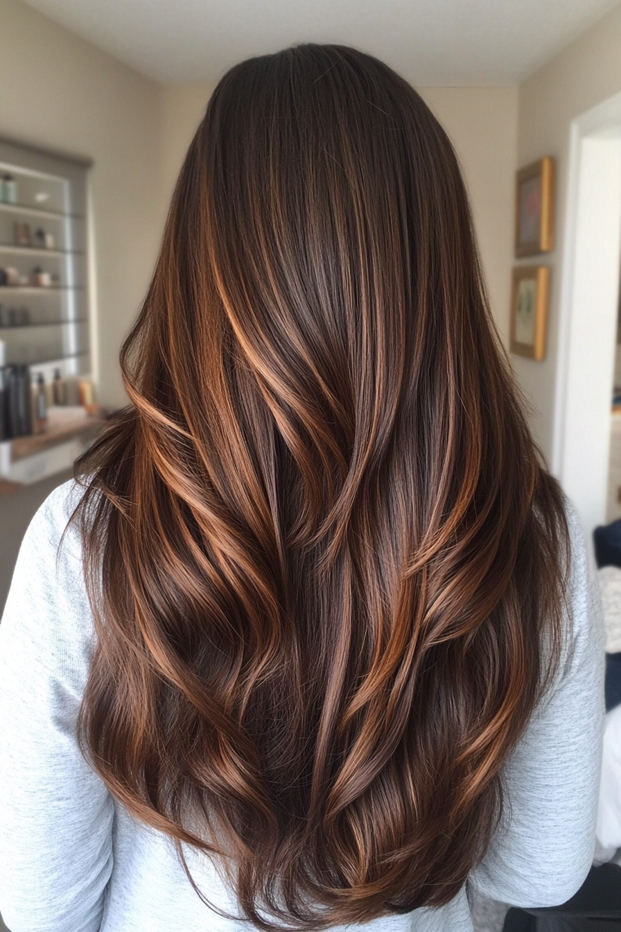 25. Espresso and Chestnut Blended Layers (Haircuts For Long Brown Hair) - Haircuts For Long Brown Hair