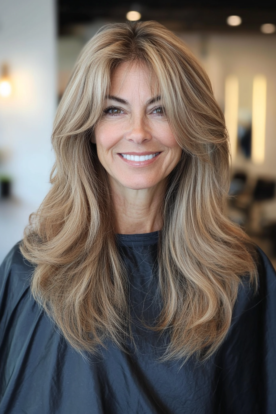 27. Light Brown Tousled Layers (Long Hairstyles For Women Over 60) - Long Hairstyles For Women Over 60
