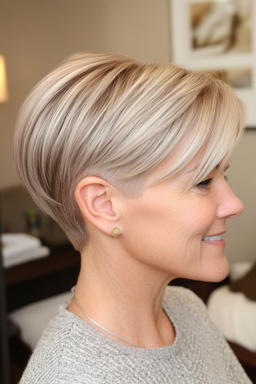 3. Ash Blonde Tapered Short Cut (Very Short Haircuts For Older Women) - Very Short Haircuts For Older Women
