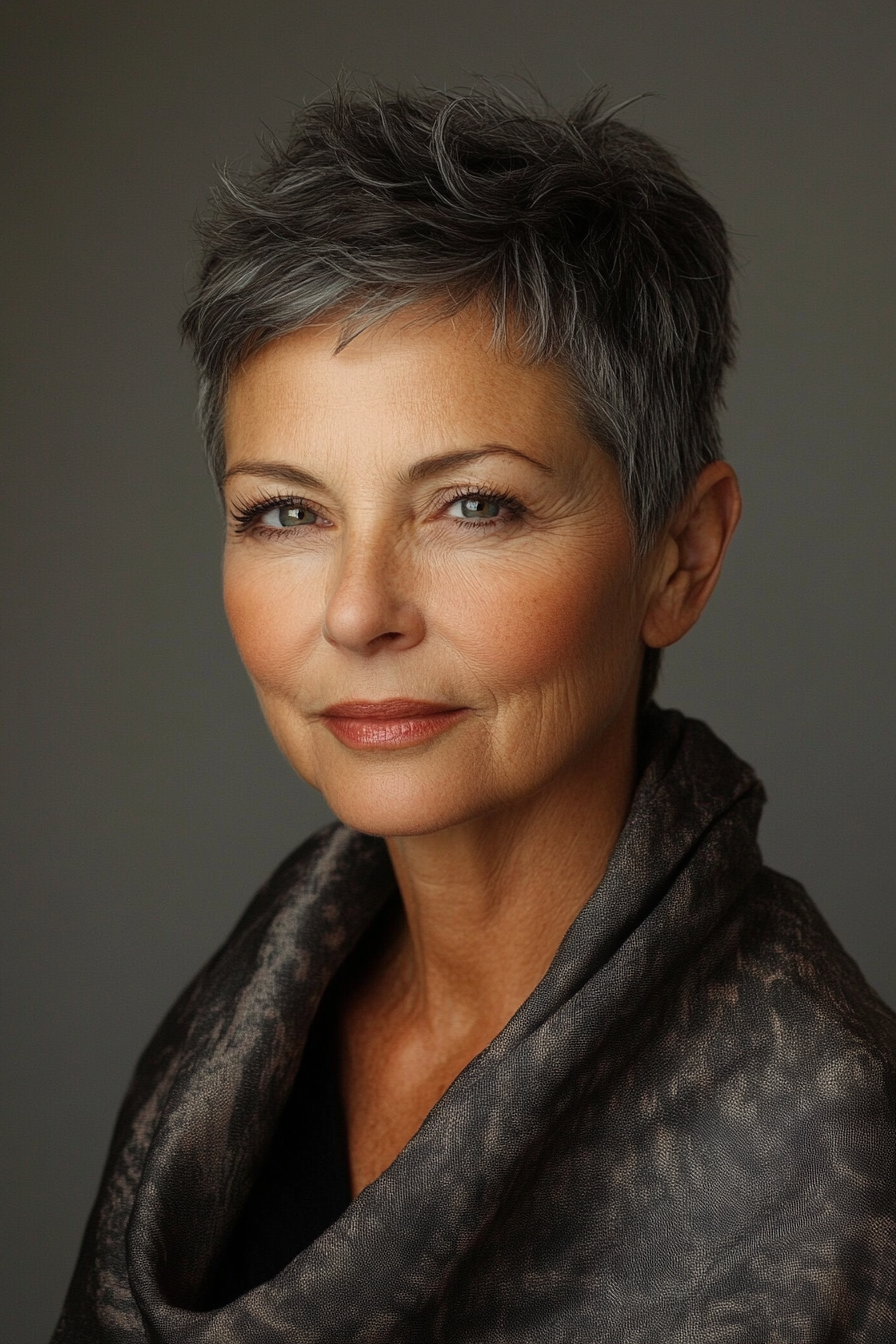 26. Classic Short Crop with Chocolate Brown (Very Short Haircuts For Older Women) - Very Short Haircuts For Older Women