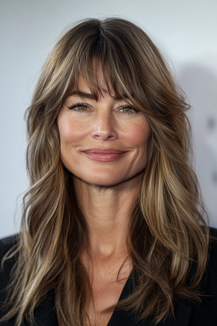 14. Light Brown Soft Fringe Cut (Hairstyles For Women Over 50) - Hairstyles For Women Over 50