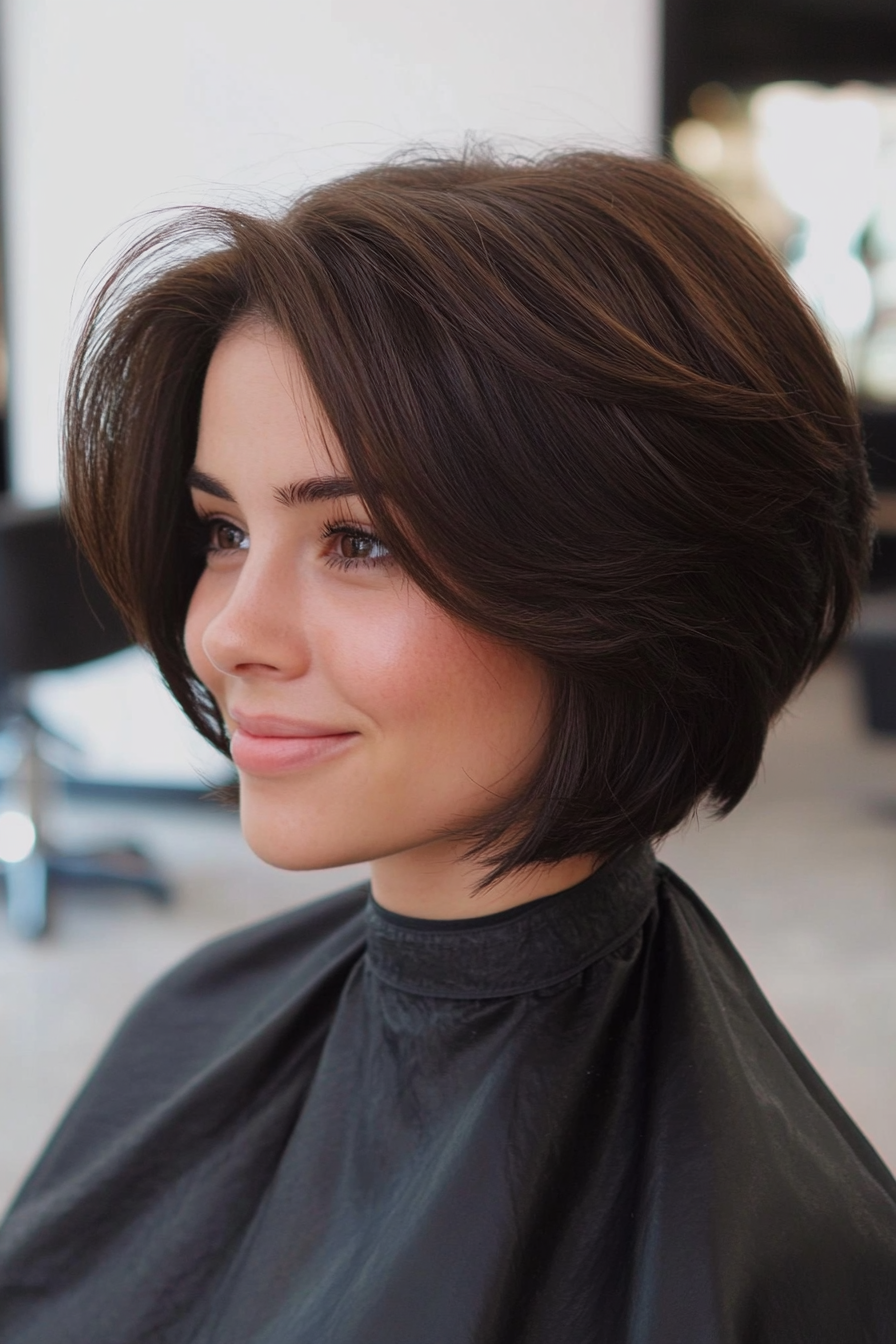3. Rich Espresso Curved Bob (Stacked Bob Haircuts) - Stacked Bob Haircuts