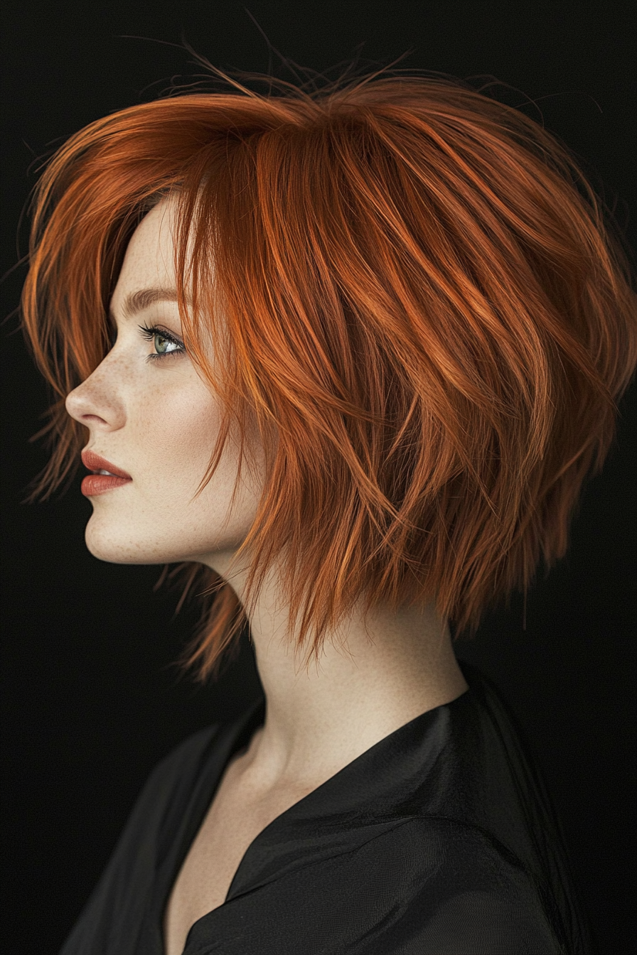 12. Copper Red Layered Bob (Stacked Bob Haircuts) - Stacked Bob Haircuts
