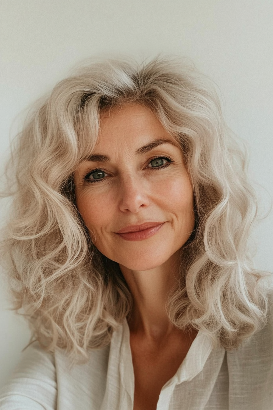 12. Soft Curls with Medium Blonde (Best Hairstyles For Women Over 50) - Best Hairstyles For Women Over 50