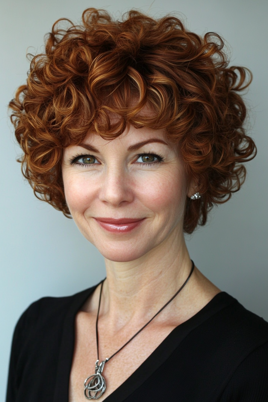 9. Curly Tapered Cut in Mahogany (Short Curly Hairstyles For Older Women) - Short Curly Hairstyles For Older Women