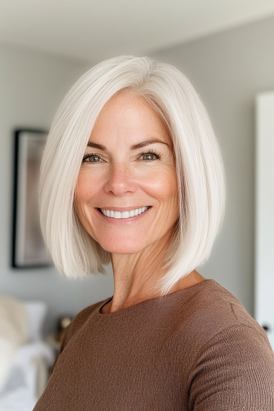 12. Tapered Cut with Natural White (Best Hairstyles For Women Over 60) - Best Hairstyles For Women Over 60
