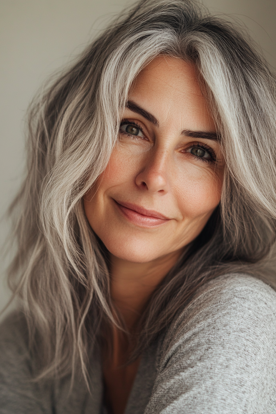17. Messy Crop with Light Ash Brown (Best Hairstyles For Women Over 60) - Best Hairstyles For Women Over 60