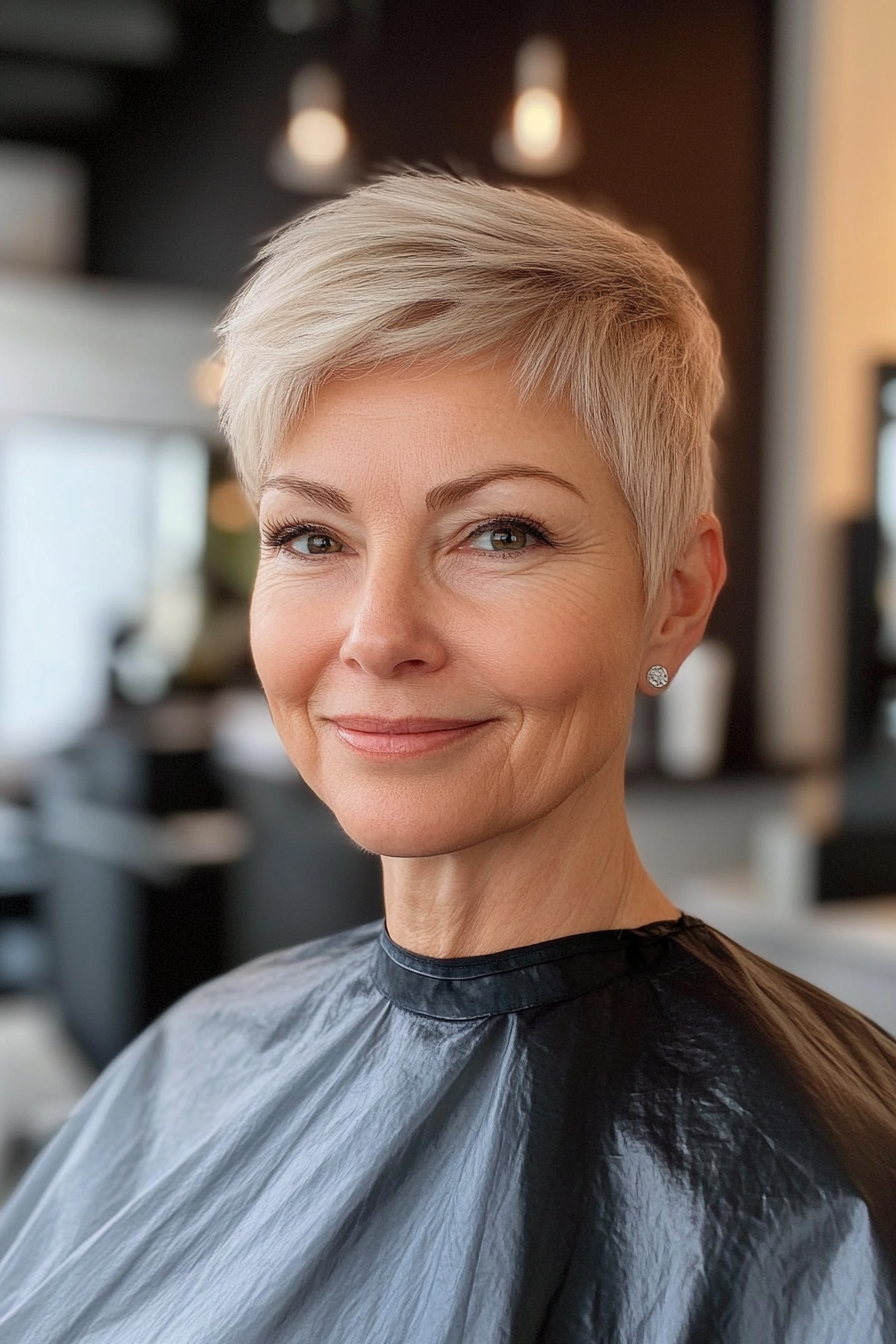 6. Feathered Pixie with Sandy Blonde Tones (Short Hairstyles For Women Over 50 With Thick Hair) - Short Hairstyles For Women Over 50 With Thick Hair