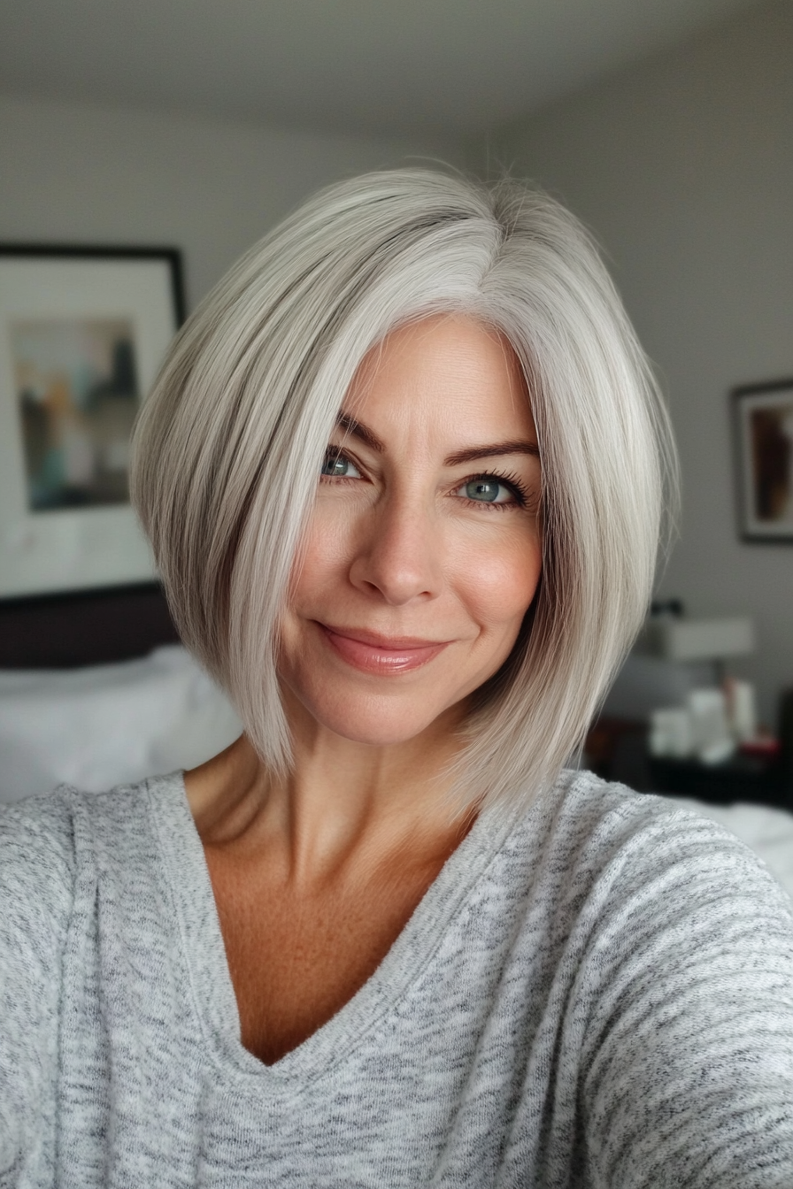 3. Textured Bob in Light Ash Blonde (Short Bob Haircuts For Older Women) - Short Bob Haircuts For Older Women