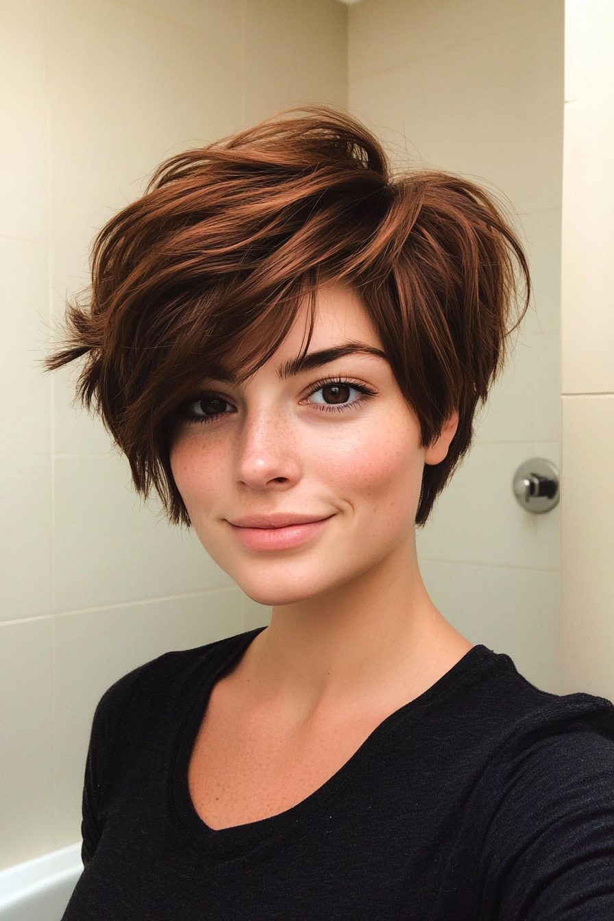 5. Shaggy Crop in Dark Auburn (Short Hairstyles With Layers) - Short Hairstyles With Layers