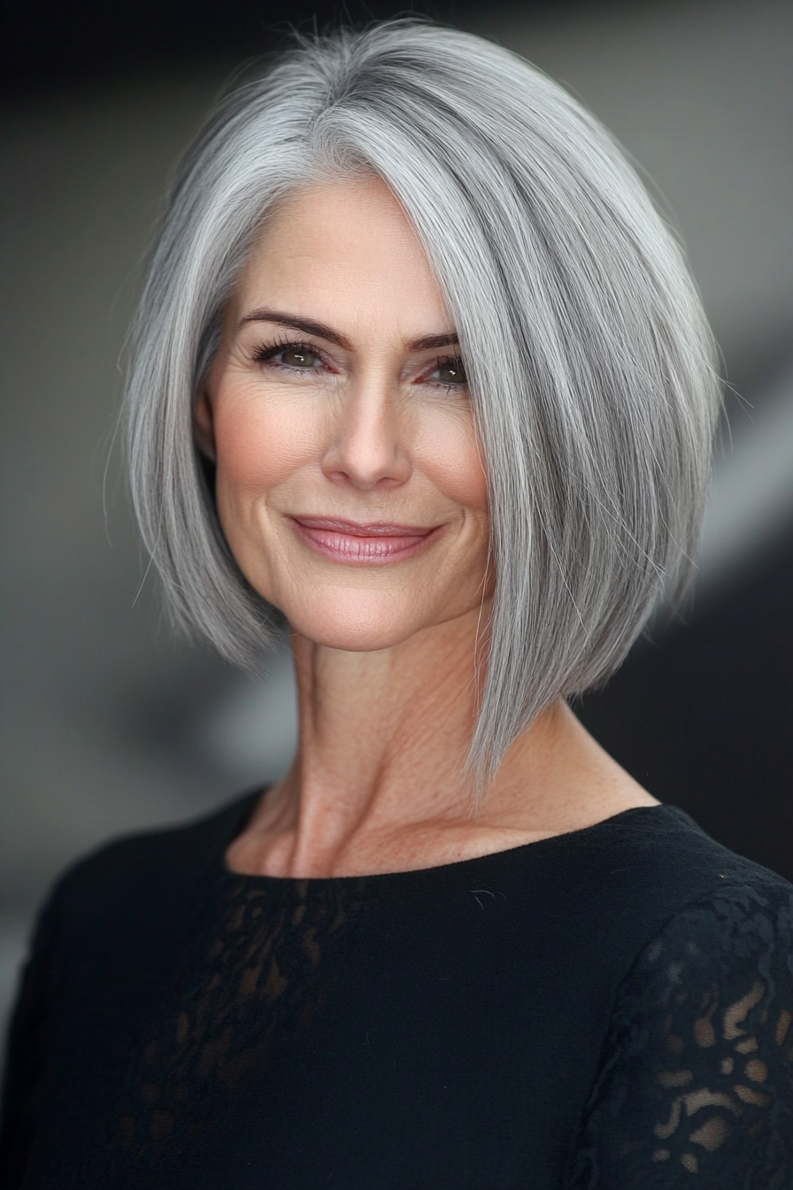 18. Pixie Bob in Light Ash Gray (Bob Hairstyles For Women Over 60) - Bob Hairstyles For Women Over 60