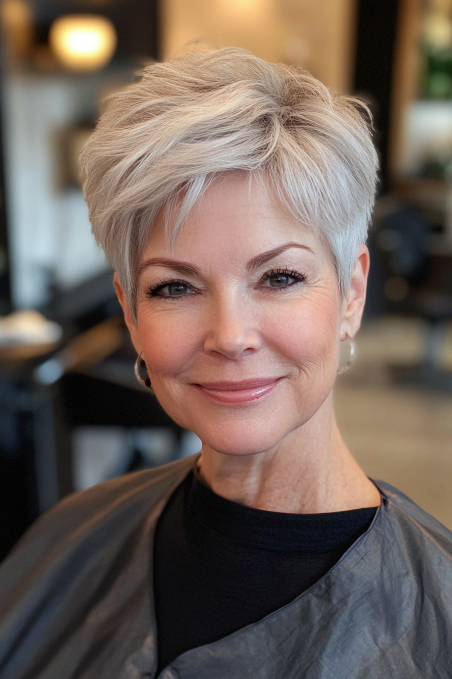 1. Soft Silver Pixie with Tapered Sides (Hairstyles For Women Over 70) - Hairstyles For Women Over 70
