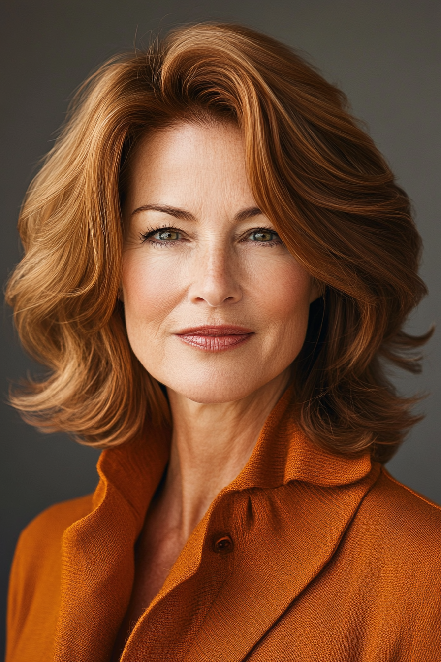 2. Warm Chestnut Layered Bob (Hairstyles For Women Over 70) - Hairstyles For Women Over 70