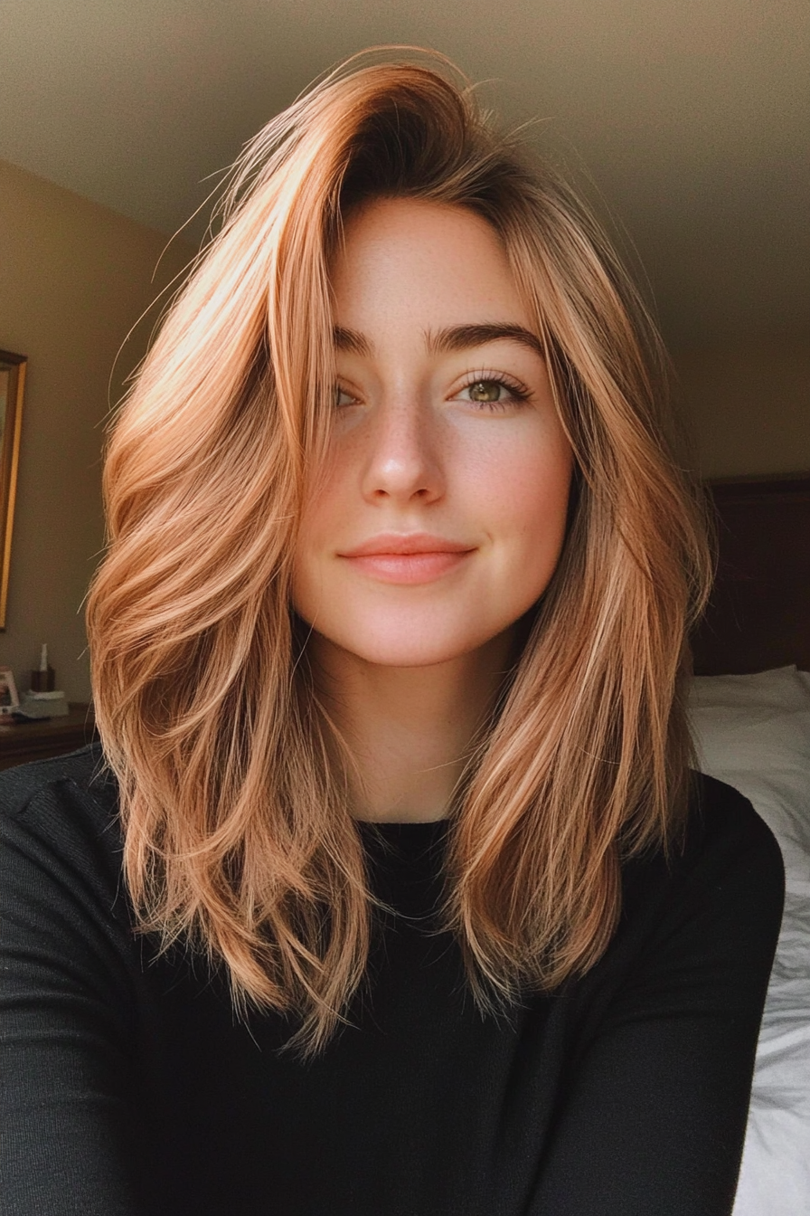 17. Airy Layers with Light Copper (Medium Layered Haircuts) - Medium Layered Haircuts