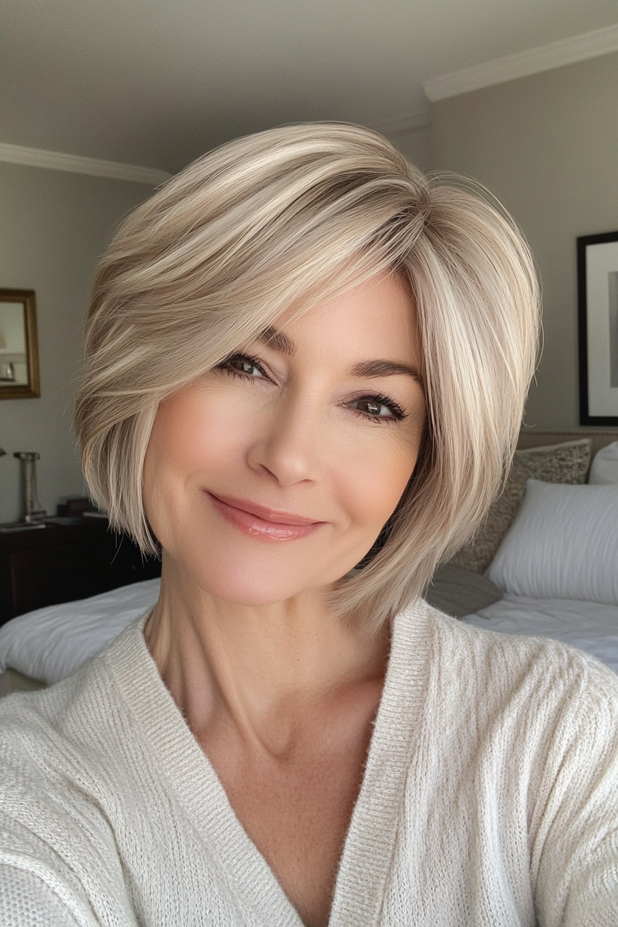 4. Textured Shag in Honey Blonde (Short Hairstyles For Older Women With Thin Hair) - Short Hairstyles For Older Women With Thin Hair
