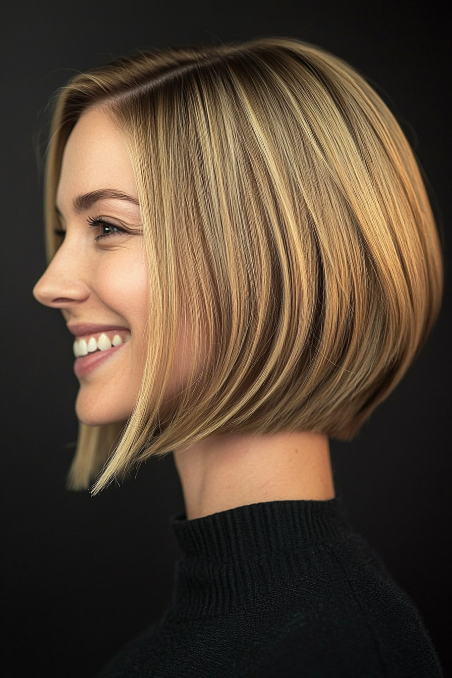 8. Asymmetrical Bob in Golden Blonde (Short Haircuts For Women With Straight Hair) - Short Haircuts For Women With Straight Hair