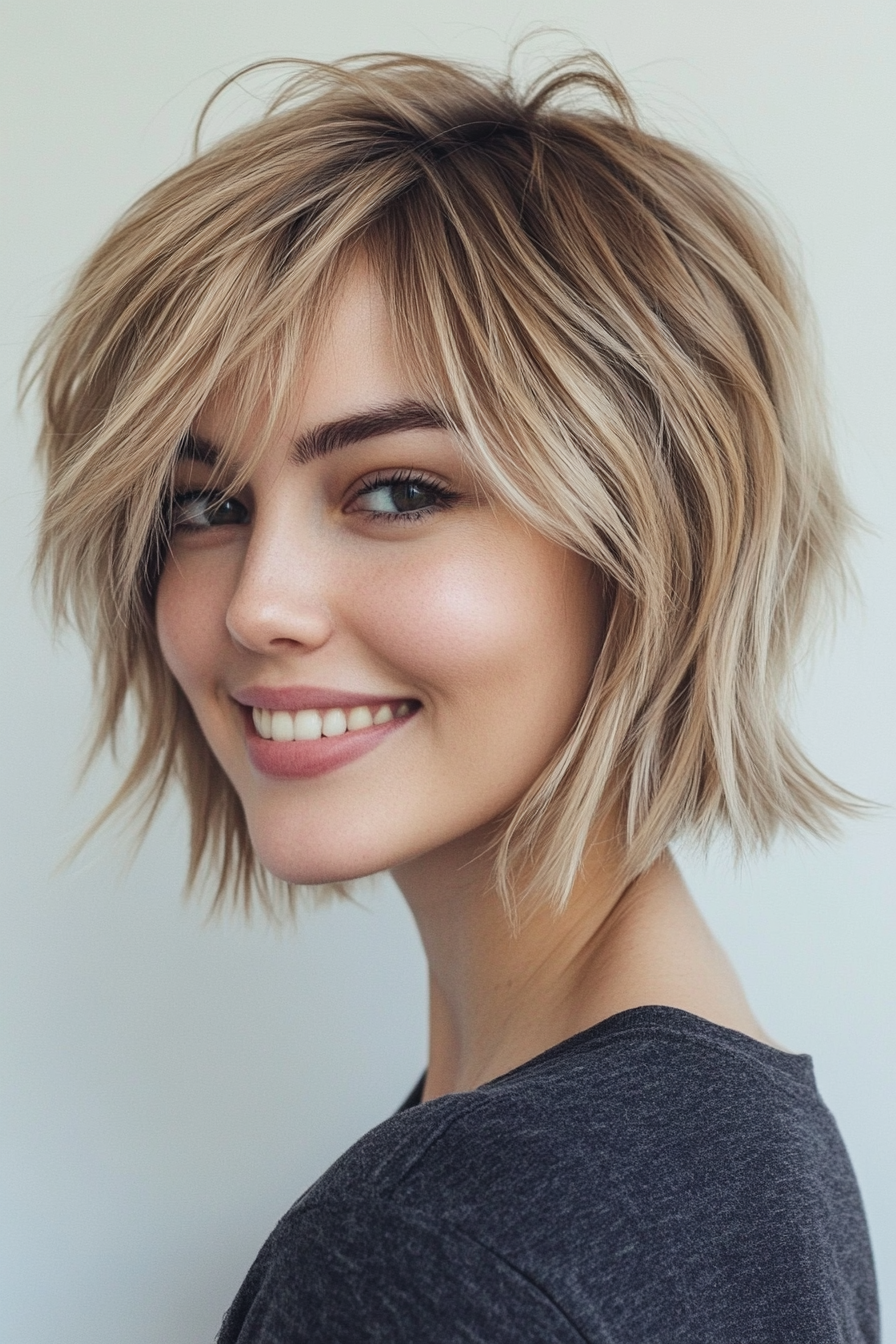 14. Short Shag in Sandy Blonde (Short Haircuts For Women With Straight Hair) - Short Haircuts For Women With Straight Hair