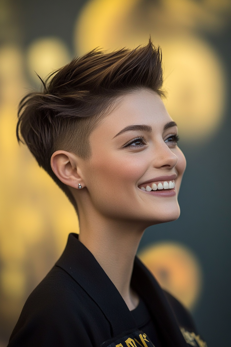 16. Boyish Crop in Natural Dark Brown (Short Haircuts For Women With Straight Hair) - Short Haircuts For Women With Straight Hair